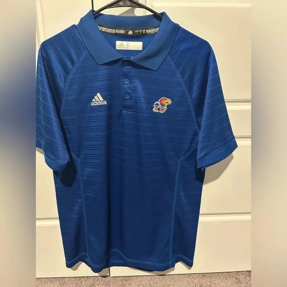 Size small men’s KU polo. Adidas brand
